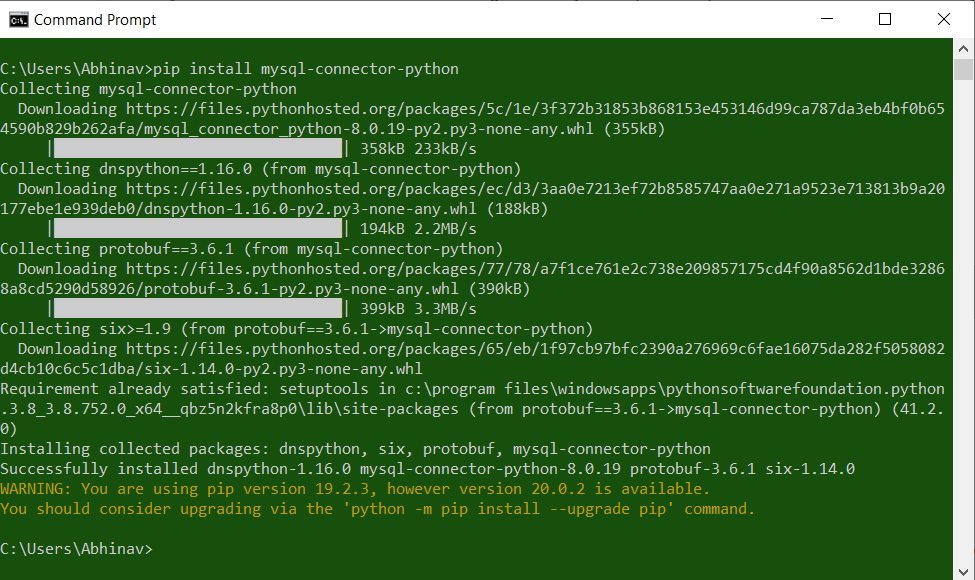 Installing-mysql-connector-windows