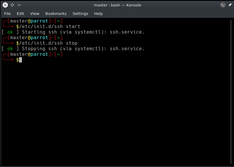 stopping ssh process management