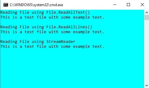 reading text file in C#