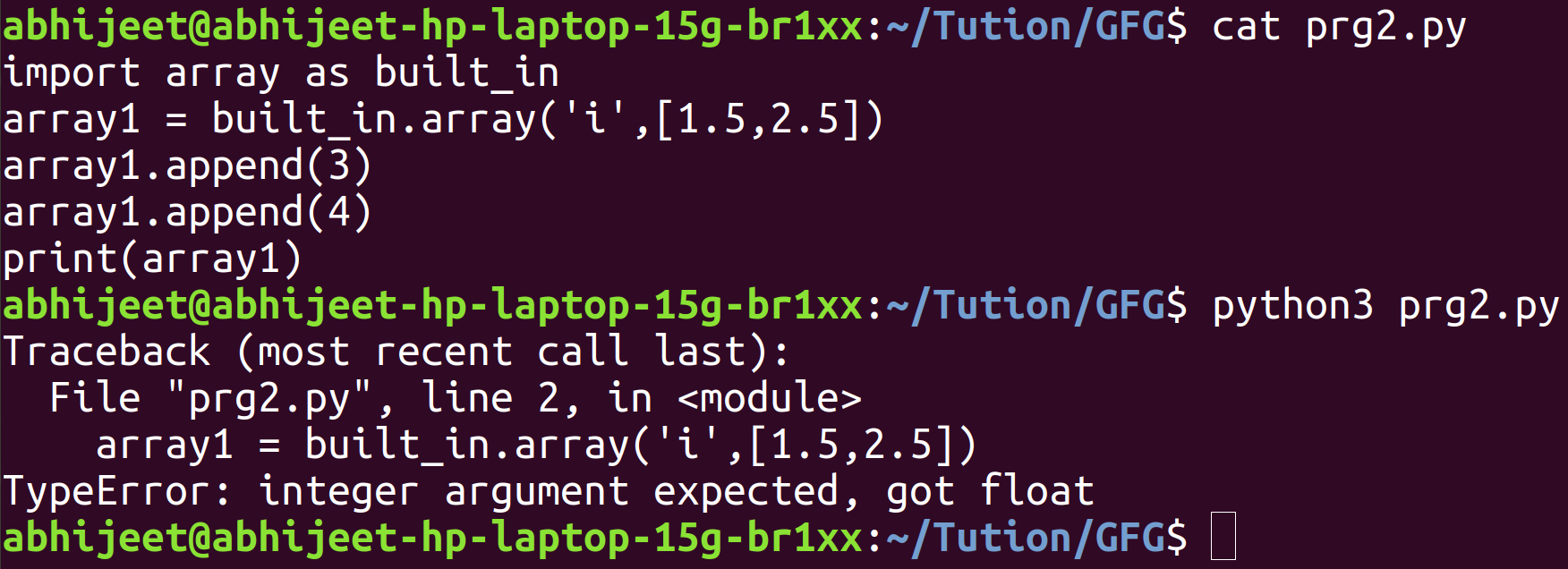 Python - Built-In Array Vs Numpy Array - Geeksforgeeks