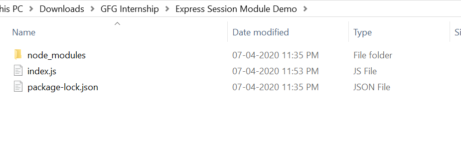 express session in node js