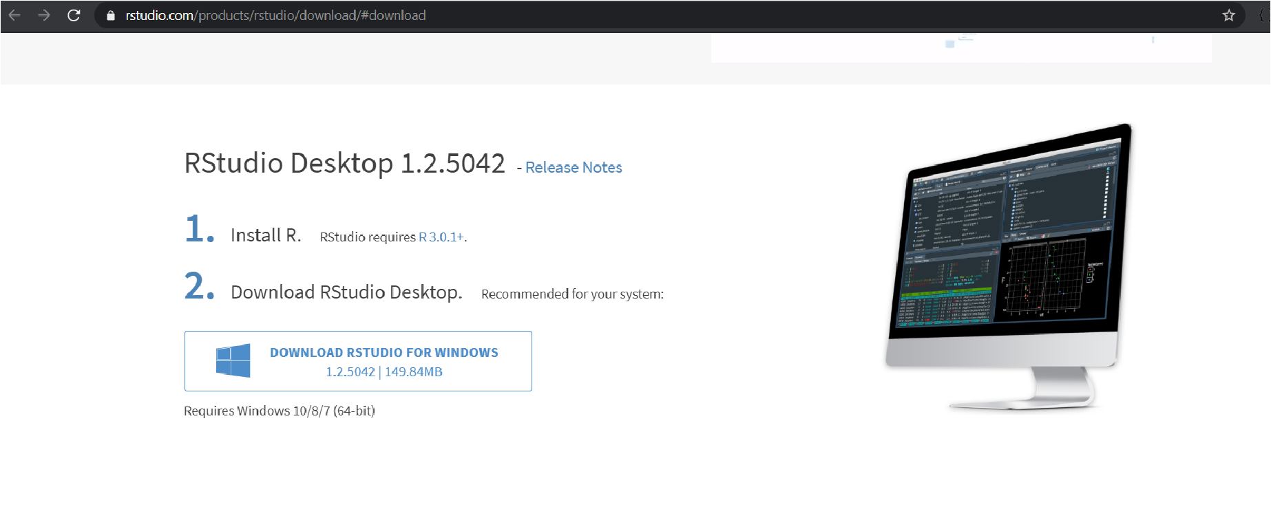 Downloading R Studio for Windows.