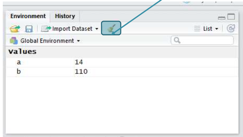 clear command in r