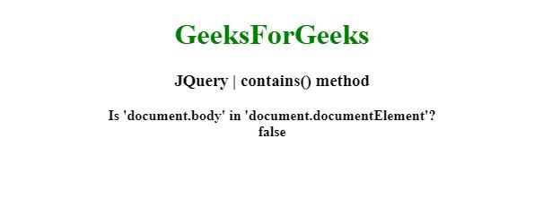 jQuery | contains() Method - GeeksforGeeks