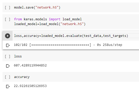 Loaded model evaluation