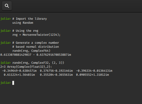 Random Numbers Ecosystem in Julia - The Pseudo Side - GeeksforGeeks