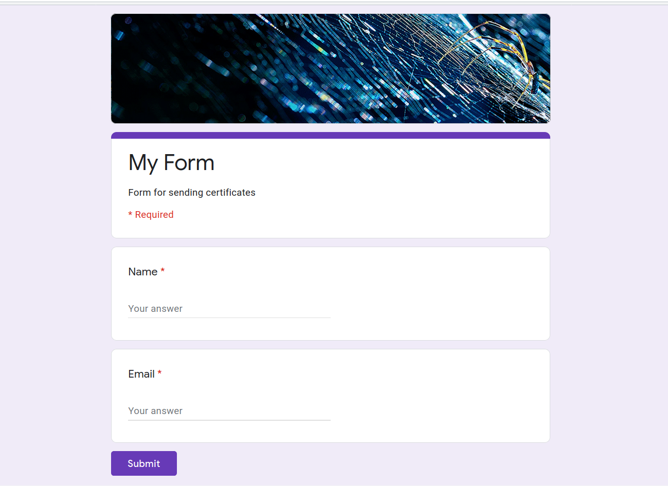 Google Registration Form Template