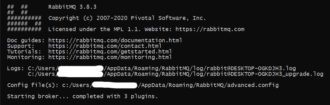 RabbitMQ terminal