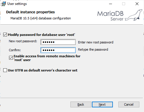 mariadb reset root password