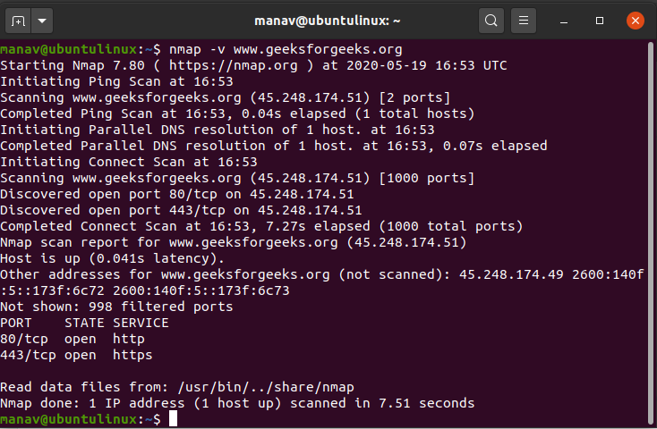 Nmap Command in Examples -