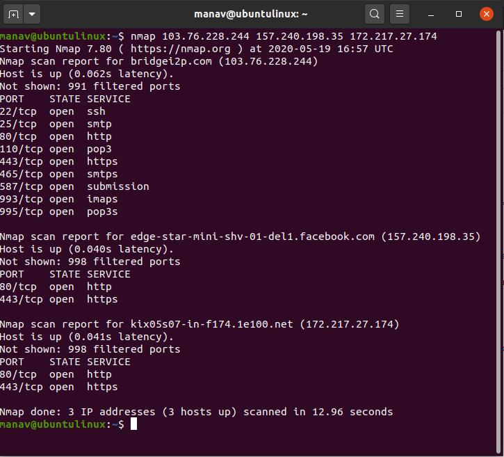 within zenmap, which command is used to discover the versions of the software on open tcp ports?