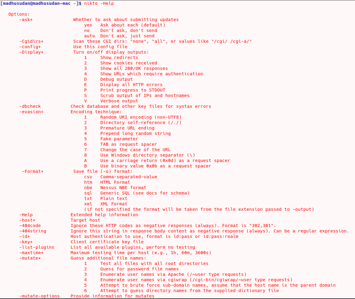 Nikto help