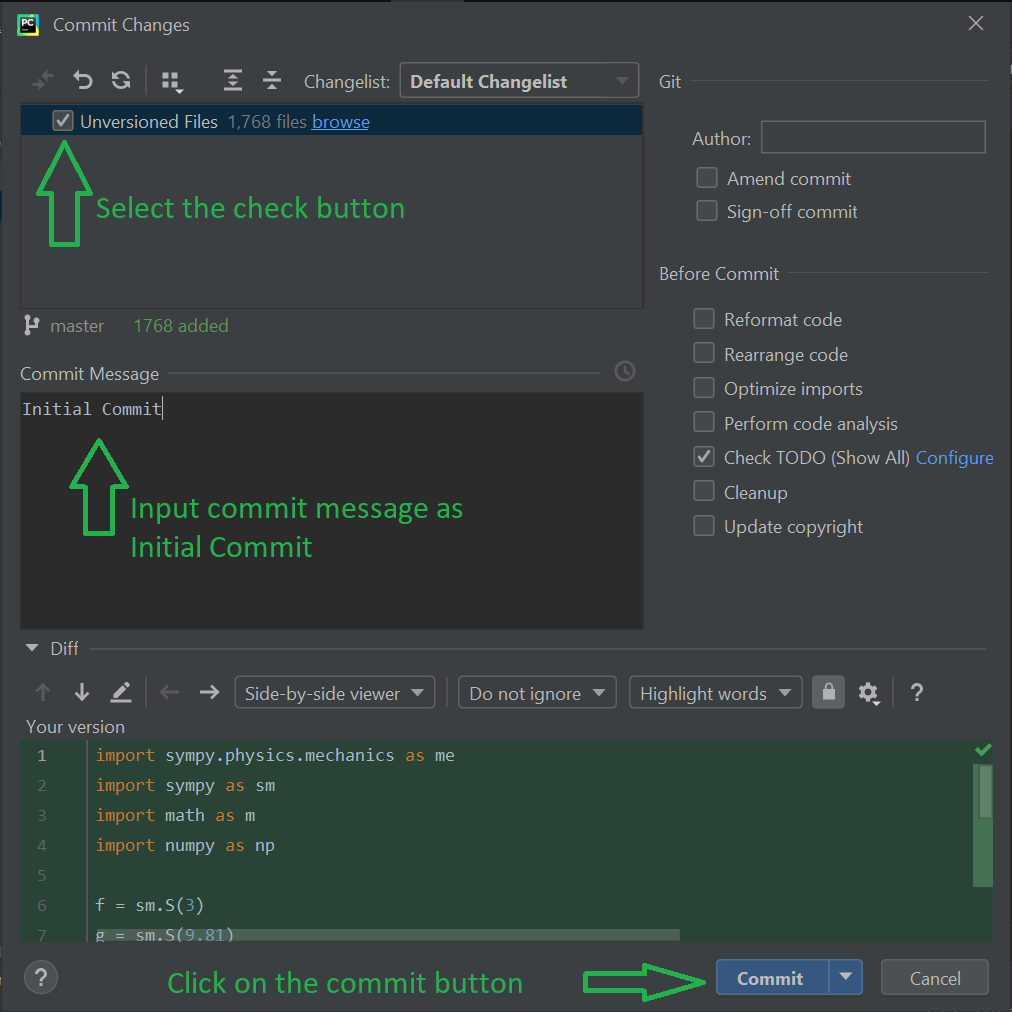 Как из pycharm залить проект на гитхаб