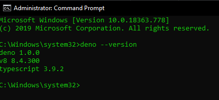 deno --version