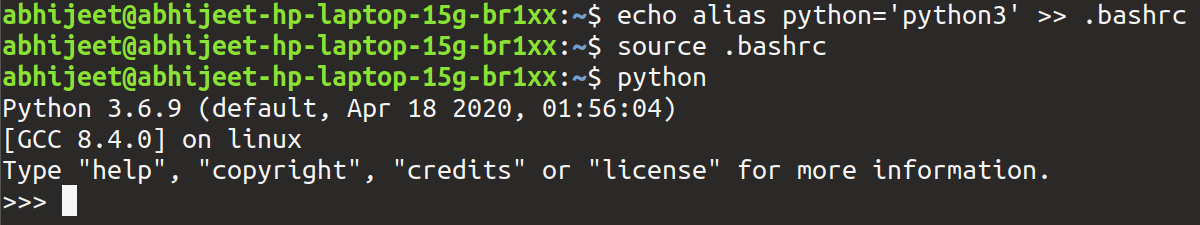 Setting python3 as Default in Linux