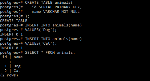 postgresql serial type negative