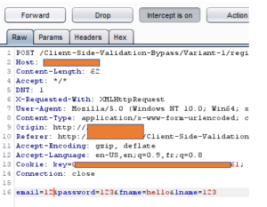 Delete details from Burp suite