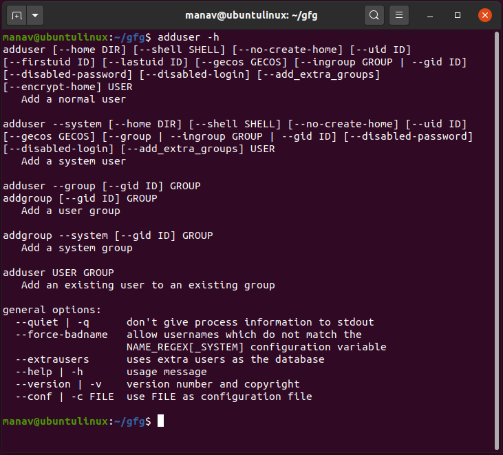 Adduser Command In Linux With Examples - Geeksforgeeks
