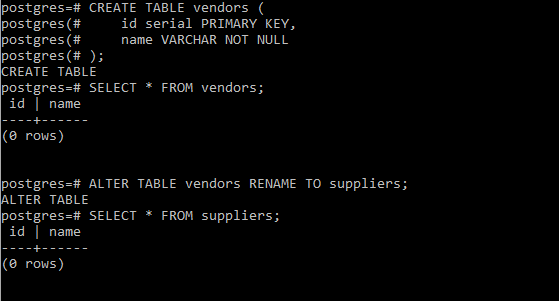 Postgresql - Rename Table - Geeksforgeeks