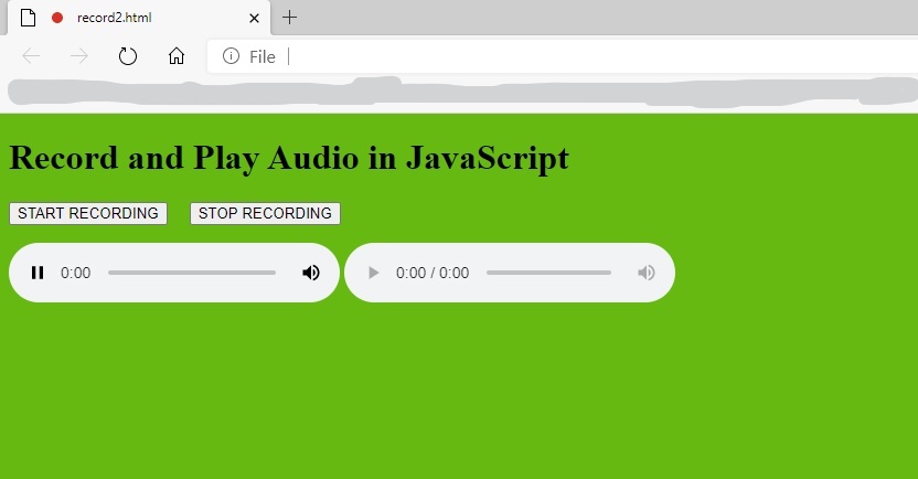 Javascript audio start