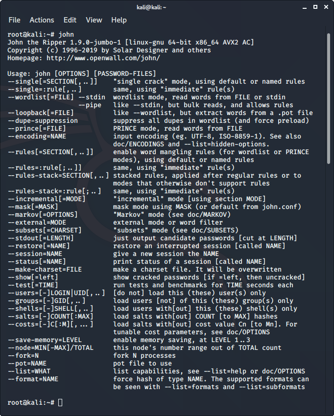use john the ripper linux
