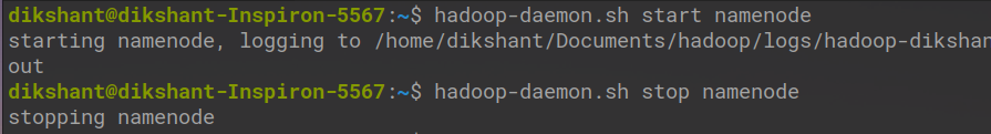 starting and stopping namenode in Hadoop