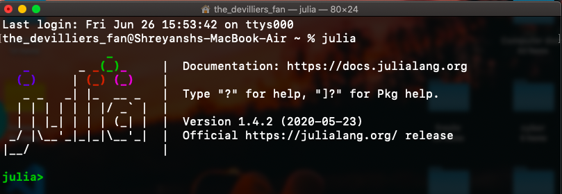 julia on mac