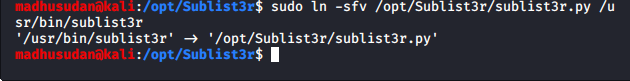 creating symbolic link for sublist3r