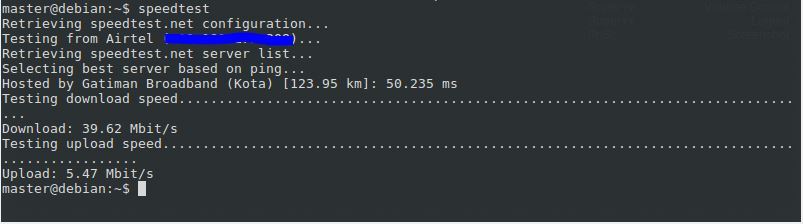 Internet Speed Test Using speedtest-cli in Linux