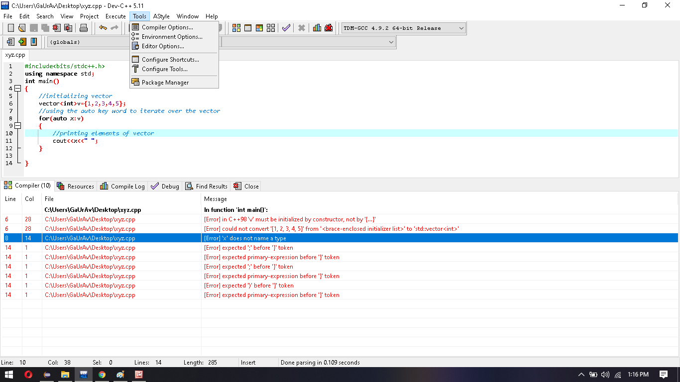 Expected primary. Dev c+=. Expected Primary expression before . Token c++. Fixed c++. Primary-expression.