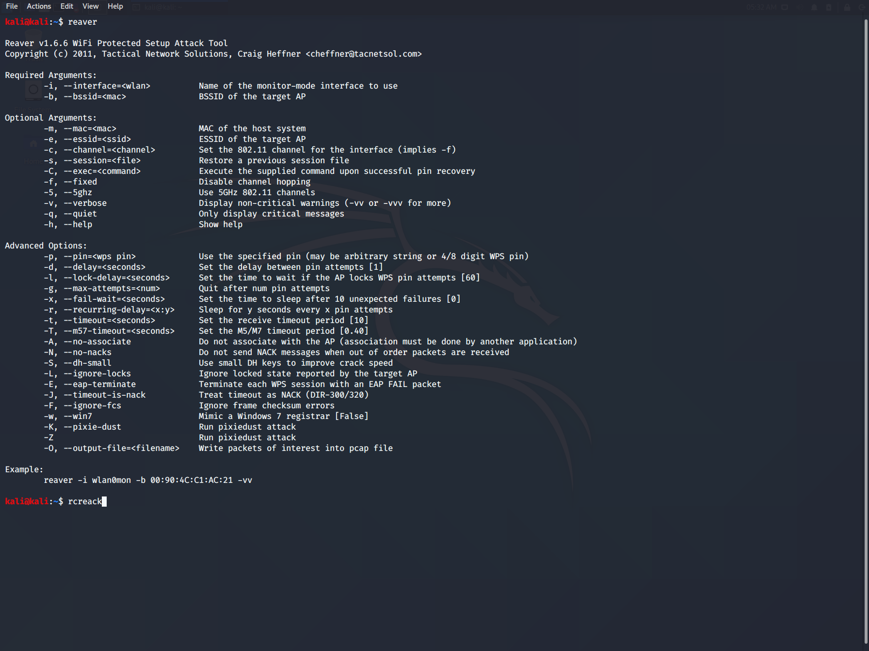 Wps linux. Reaver kali.