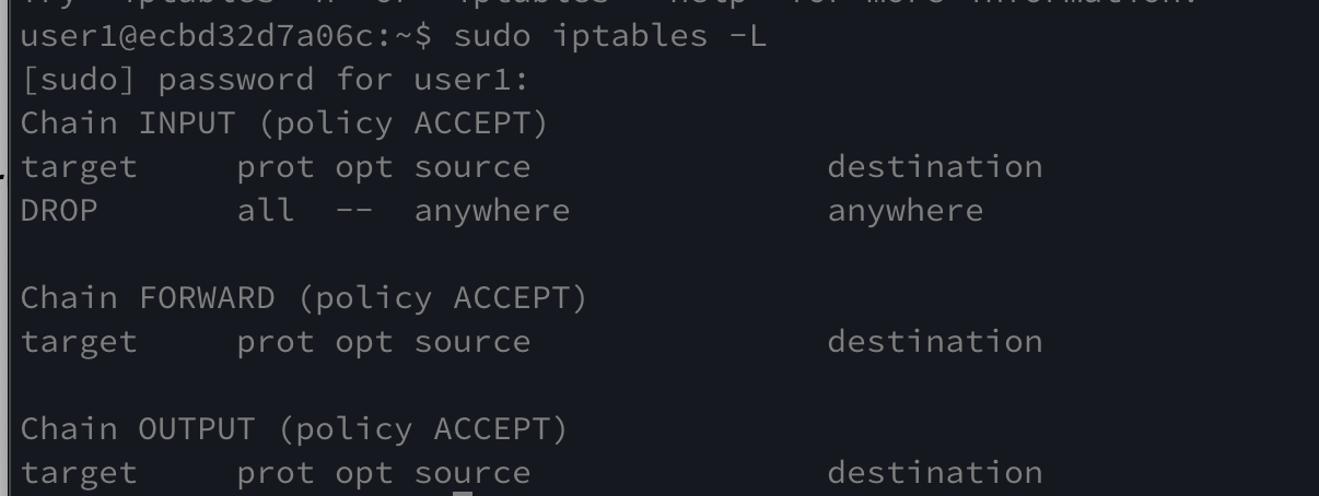 clean iptables configuration