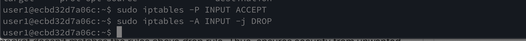 inserting drop and accept rules iptables