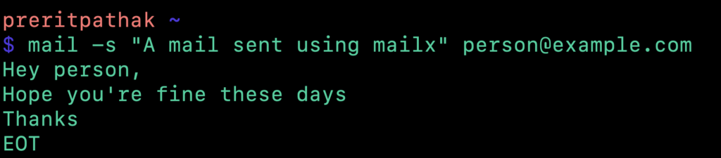 mail command in linux