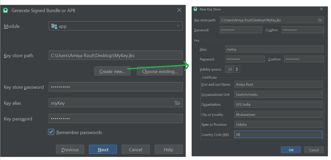 How To Generate Signed Apk In Android Studio Geeksforgeeks