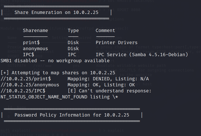 enu4linux to enumerate SMB