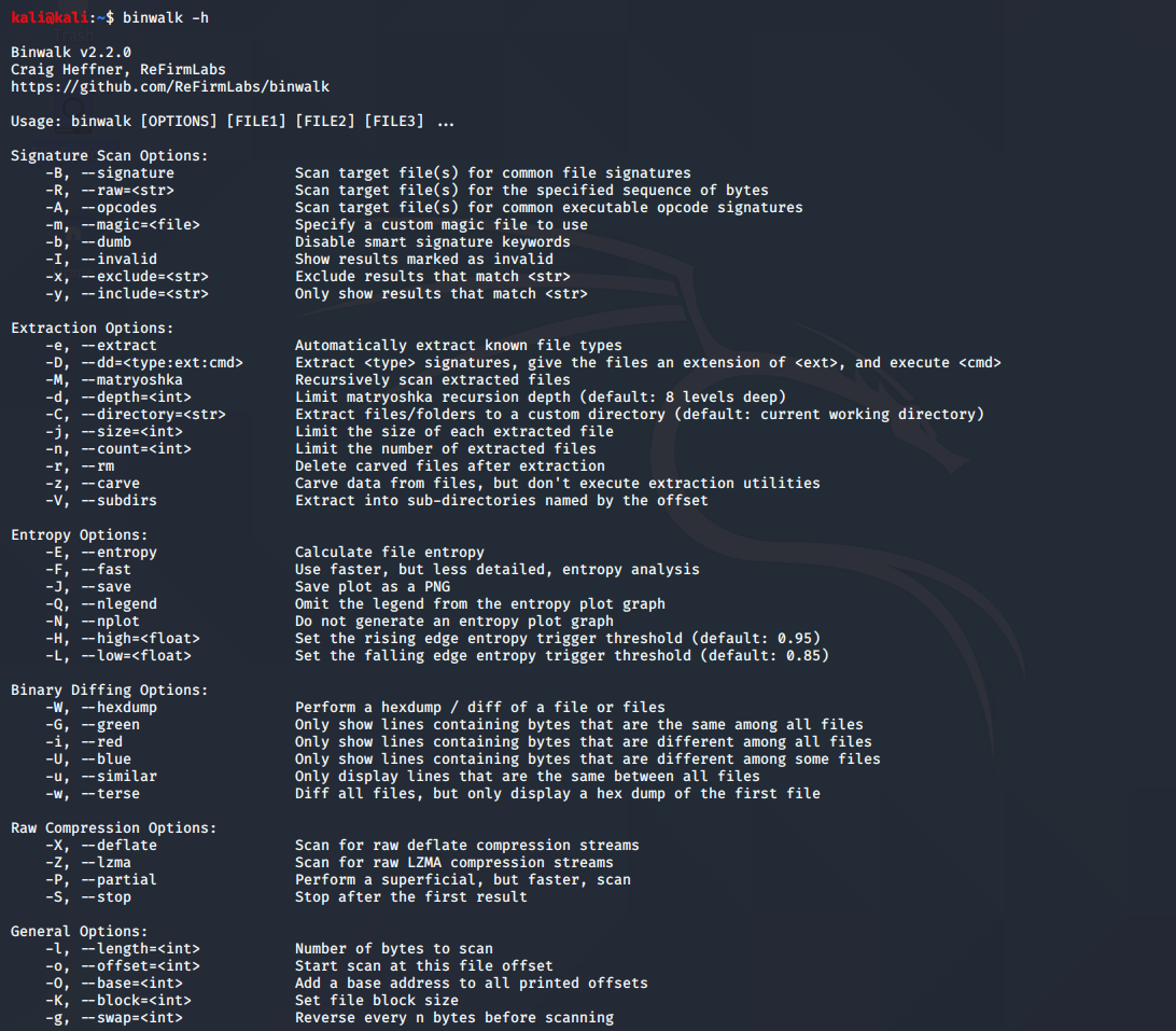 binwalk tool in linux