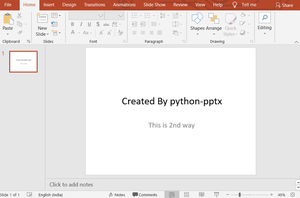 Adding title and subtitle to the powerpoint