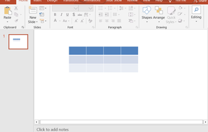 Adding table to the powerpoint