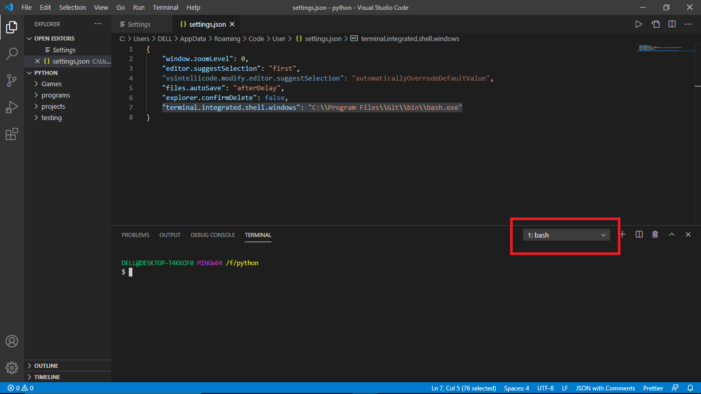 How To Integrate Git Bash With Visual Studio Code Geeksforgeeks