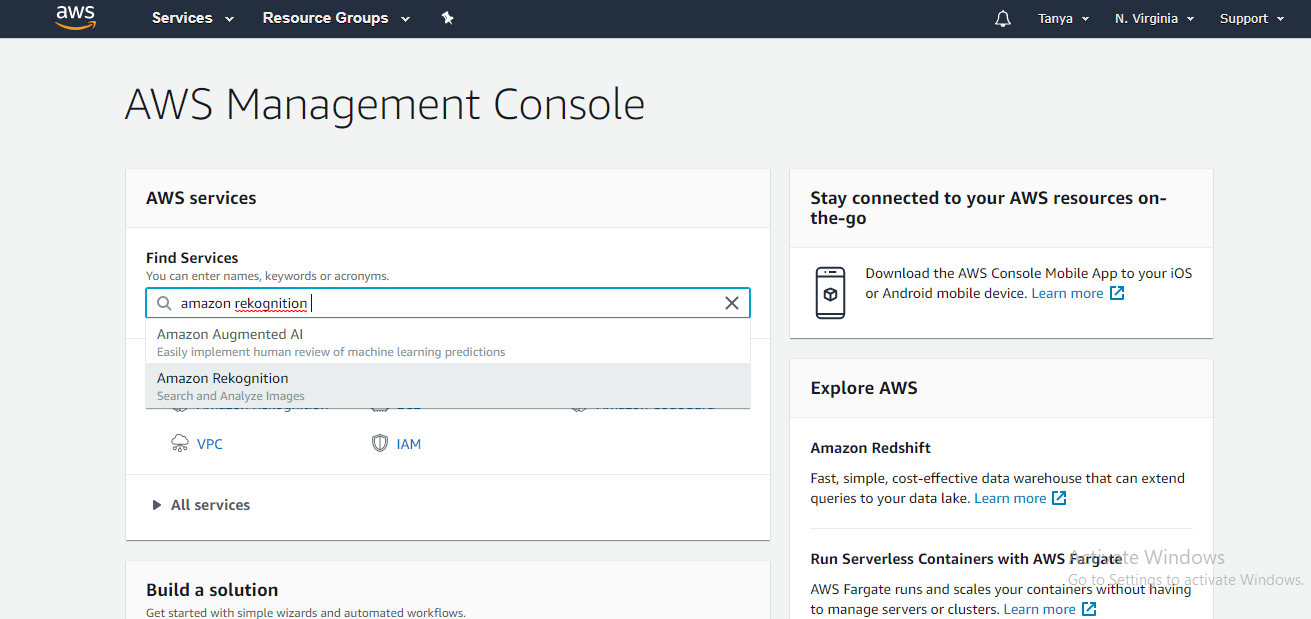 aws management console