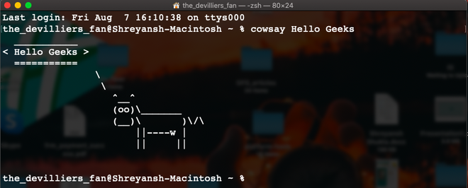 cool commands for terminal mac