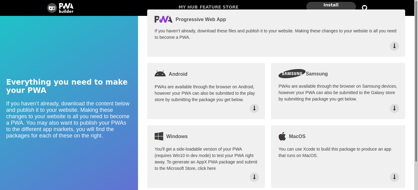 PWA Builder By Microsoft