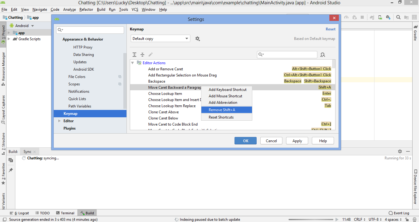 android studio hotkey for auto import mac