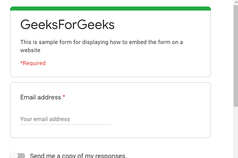 How to add Google Forms to your Website - GeeksforGeeks