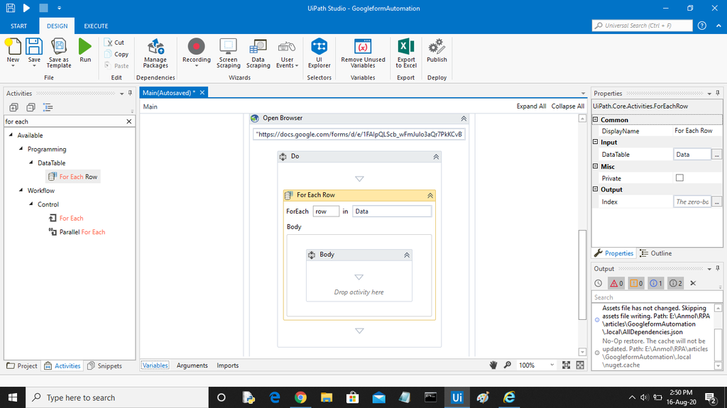 Robotic Process Automation(RPA) - Google Form Automation using UIPath ...