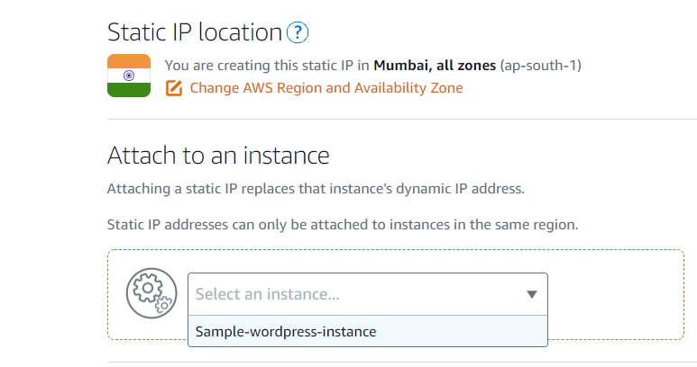 choose Lightsails instance