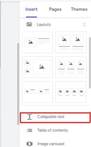 How to insert collapsible Text Boxes in New Google Sites ? - GeeksforGeeks