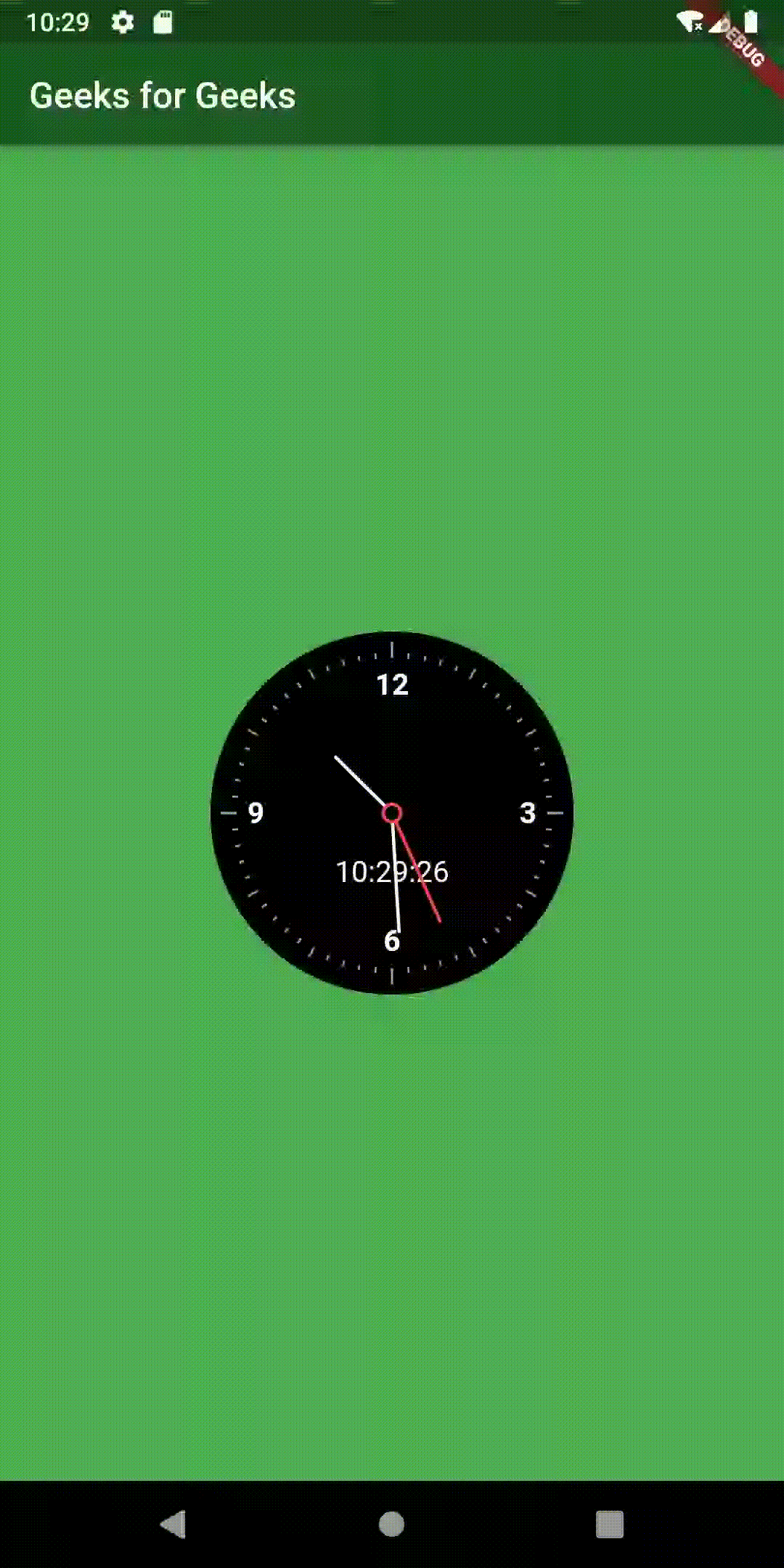 Analog Clock In Flutter Geeksforgeeks